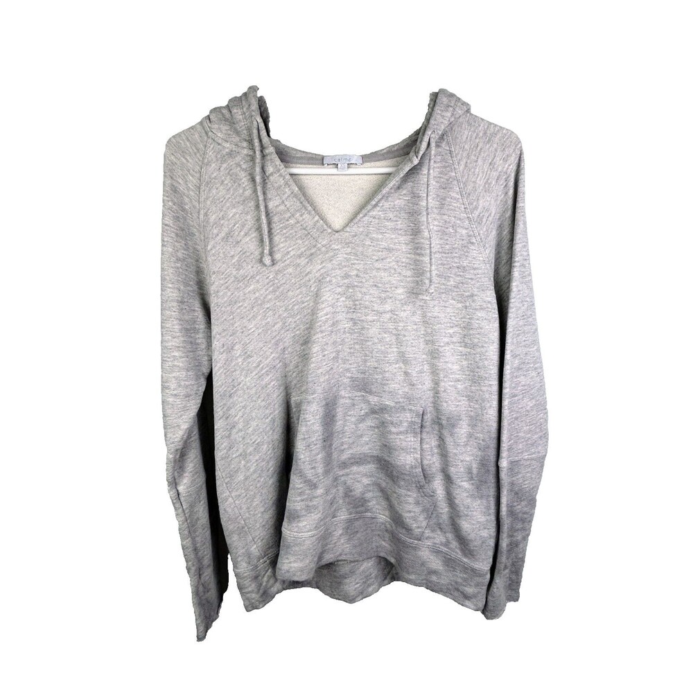 Johnny Was Calme Mira Sweatshirt Hoodie Grey Tie Dye Swirl Drawstring Pockets XS - Picture 9 of 14